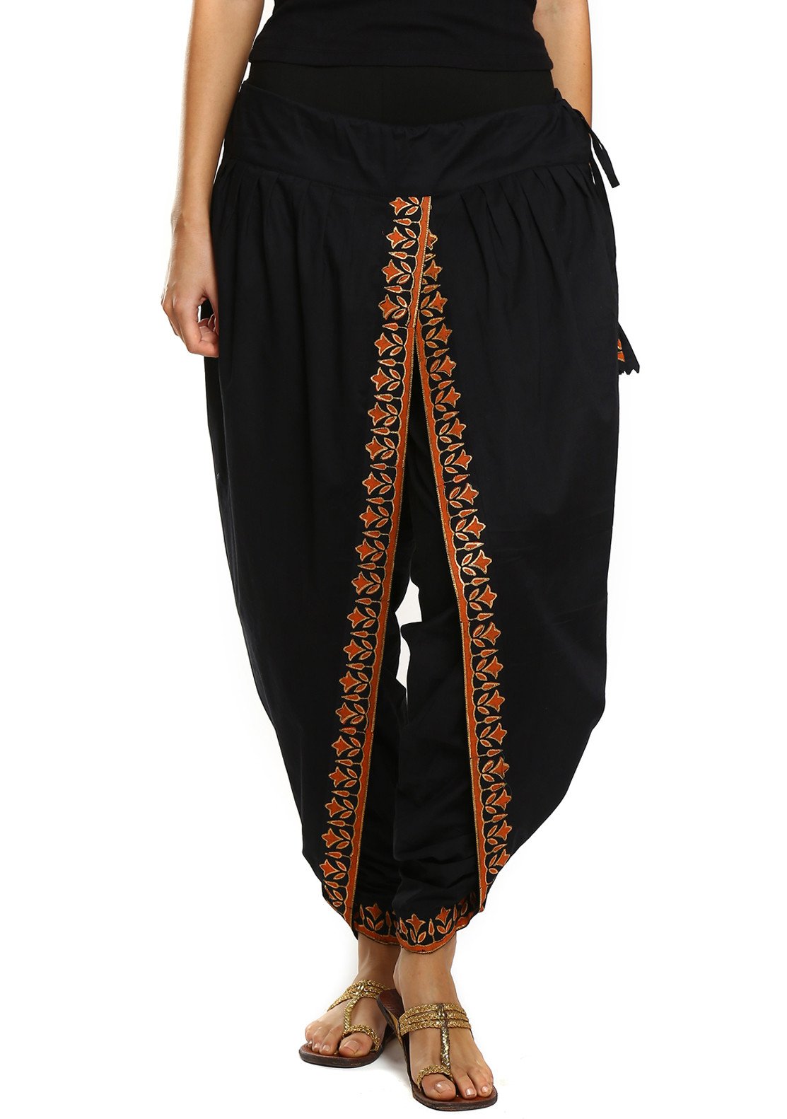 Satin Printed Black Dhoti Pants: Buy Satin Printed Black Dhoti Pants Online  only at Pernia's Pop-Up Shop 2024